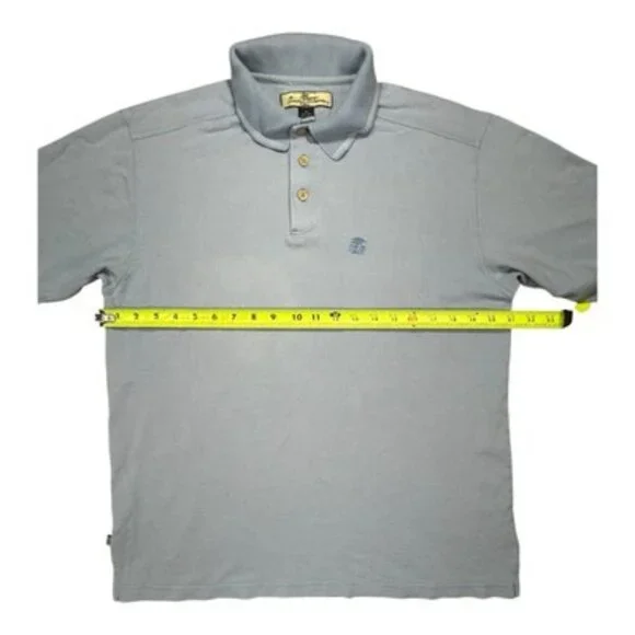 Tommy Bahama Polo Shirt Men M Silk Cotton Blue TB Logo Golf Resort Tee Classic - Picture 11 of 15